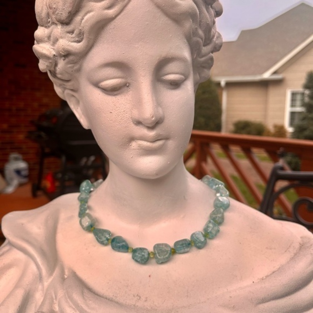 Emerald Bead Necklace Strand-16" Long